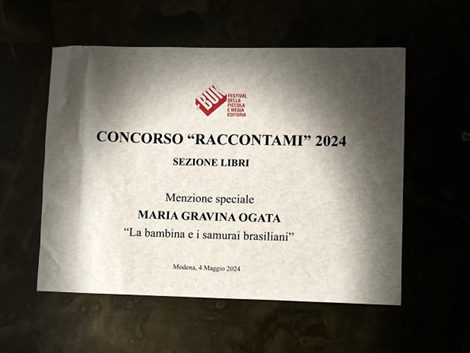 Certificado do Premio Letterario Buk Festival 2024