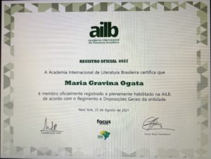 Diploma da Academia Internacional de Literatura Brasileira