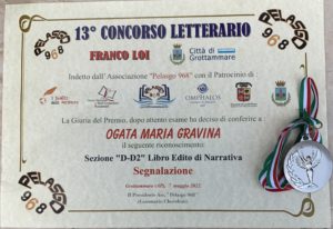 Medalha e diploma recebidos em Grottammare